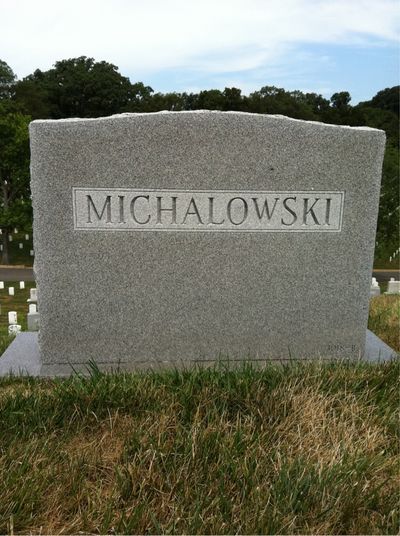 Headstone Back of Joseph Michalowski. Arlington National Cemetery.