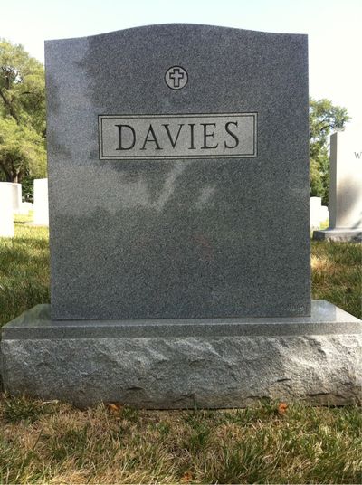 Headstone Back of Carroll F Davies. Arlington National Cemetery.
