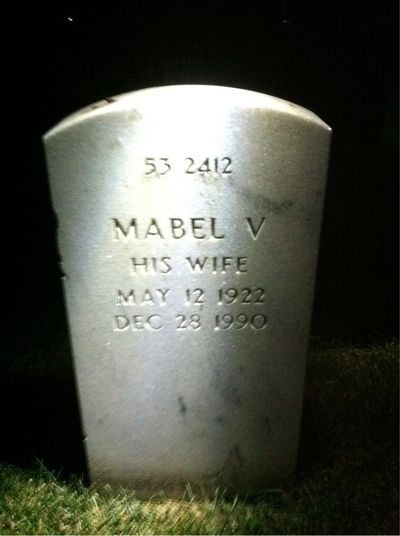 Headstone Back of Mabel Jackson. Arlington National Cemetery.