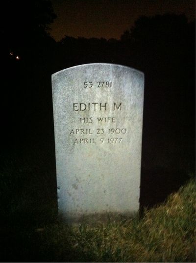 Edith Babcock — Headstone Back