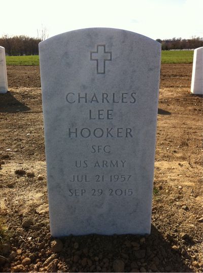 Headstone Front of Charles Lee Hooker. Arlington National Cemetery.