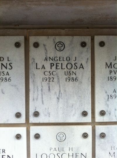 Headstone Front of Angelo La Pelosa. Arlington National Cemetery.