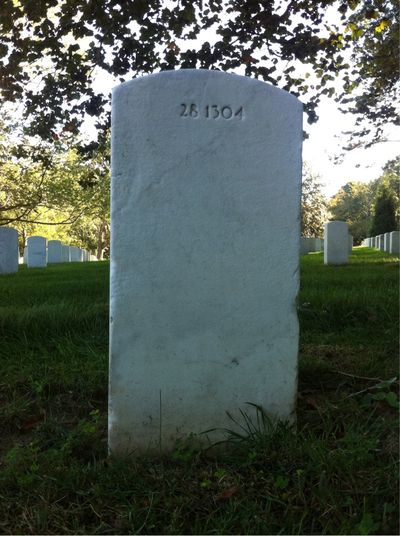 Headstone Back of George Albert Bell JR. Arlington National Cemetery.