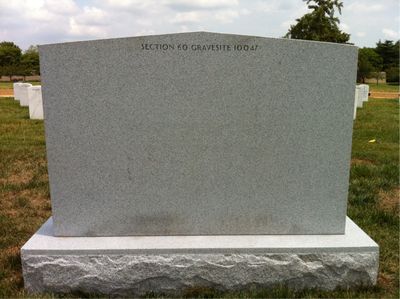 Headstone Back of Arden Keith Hassenger. Arlington National Cemetery.