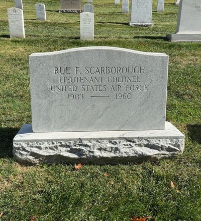 Headstone Front of Frances Scarborough. Arlington National Cemetery.