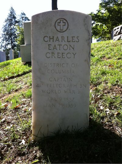 Headstone Front of Charles Creecy. Arlington National Cemetery.