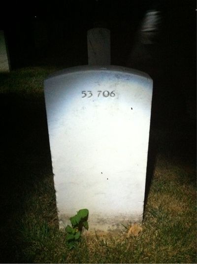 Headstone Back of Richard David Humphrey. Arlington National Cemetery.