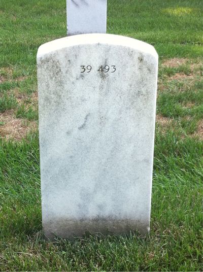 Headstone Back of Arthur L Jackson. Arlington National Cemetery.