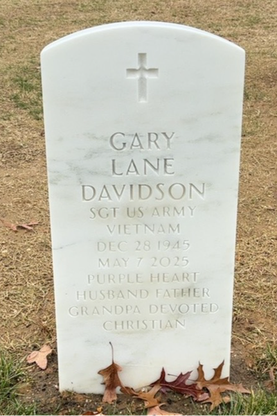 Headstone Front of Gary Lee Davidson. Arlington National Cemetery.