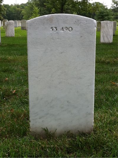 Headstone Back of E Hancock. Arlington National Cemetery.