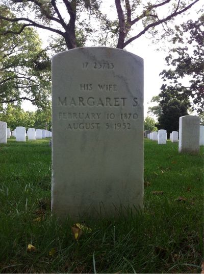 Headstone Back of Margaret Smith. Arlington National Cemetery.