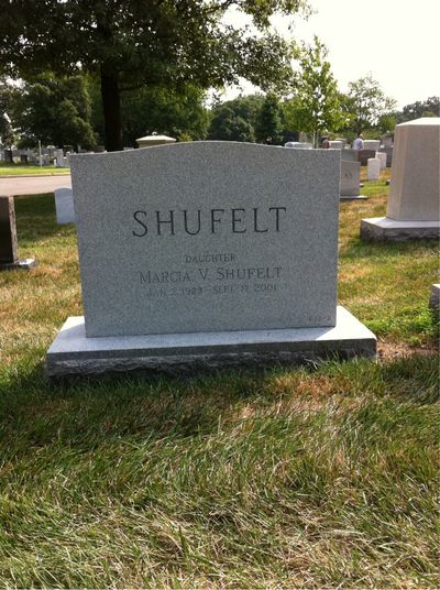 Headstone Back of Edith Shufelt. Arlington National Cemetery.