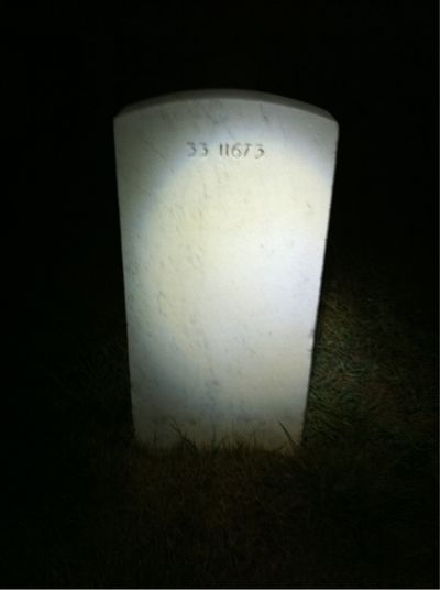 Headstone Back of Bessie Lorentz. Arlington National Cemetery.