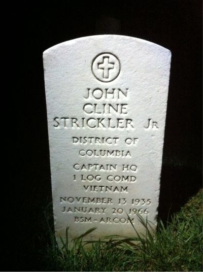 Headstone Front of John Cline Strickler JR. Arlington National Cemetery.