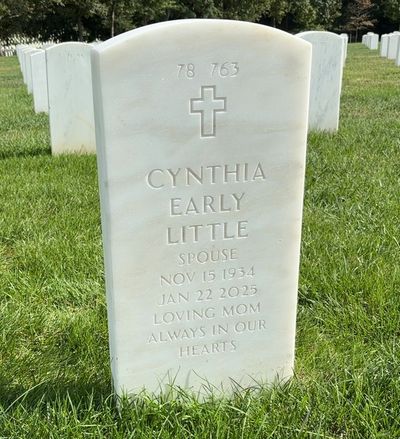 Headstone Back of Cynthia Little. Arlington National Cemetery.