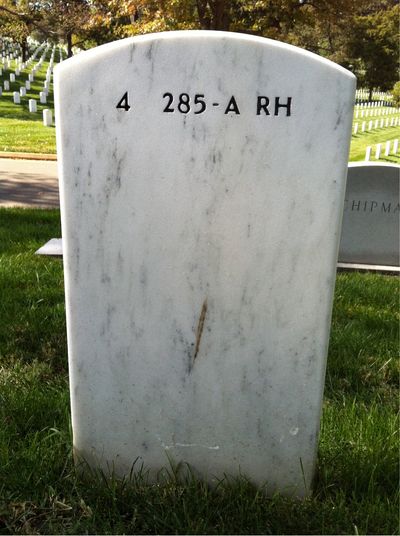 Headstone Back of Alfred Wilson. Arlington National Cemetery.