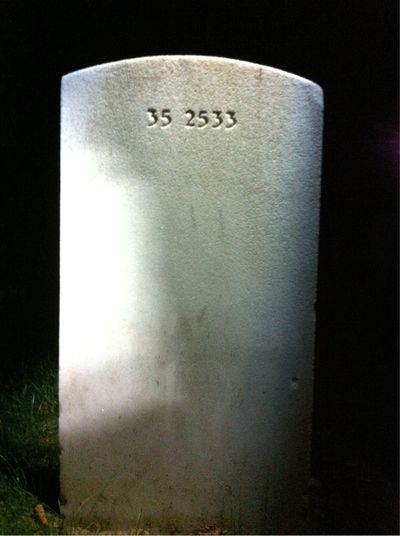 Headstone Back of Richard John Curry. Arlington National Cemetery.