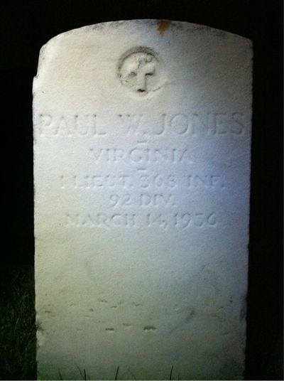Headstone Front of Paul W. Jones. Arlington National Cemetery.