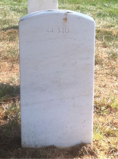 Headstone Back of Isabel Brock. Arlington National Cemetery.
