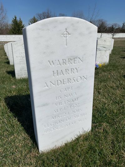 Warren Anderson — Headstone Front