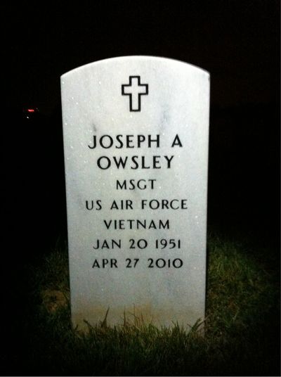 Headstone Front of Joseph Angelo Owsley. Arlington National Cemetery.