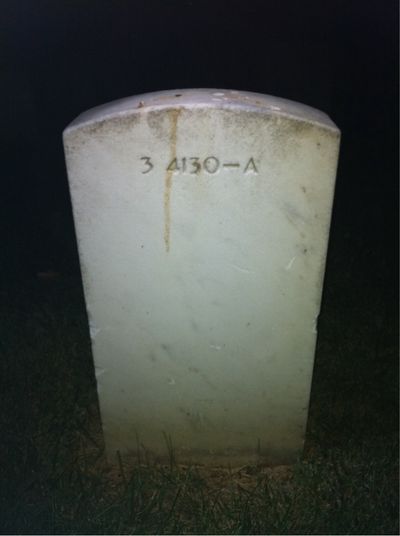 Headstone Back of Jeanne Strom. Arlington National Cemetery.