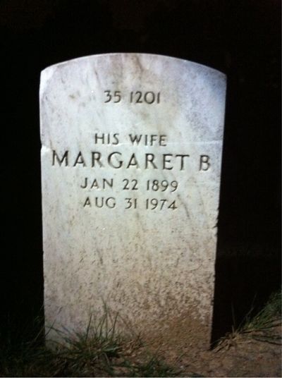 Headstone Back of Jesse Sanders. Arlington National Cemetery.