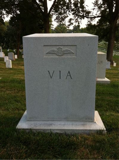 Headstone Back of Burks Via. Arlington National Cemetery.