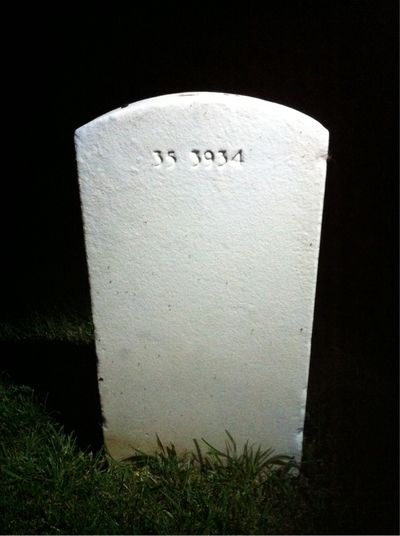 Headstone Back of John Cline Strickler JR. Arlington National Cemetery.