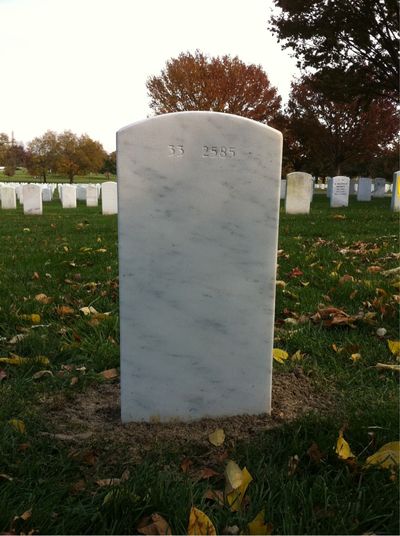 Headstone Back of Donald Joseph Brereton. Arlington National Cemetery.
