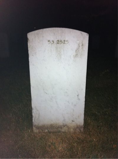 Headstone Back of James O'Brien. Arlington National Cemetery.