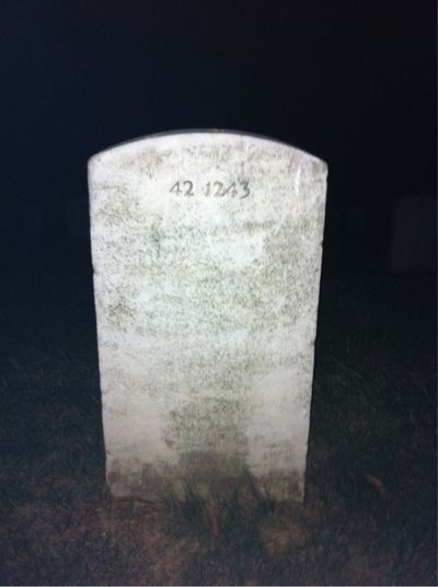 Headstone Back of Millard Mccarl. Arlington National Cemetery.