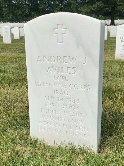 Andrew Aviles — Headstone Front