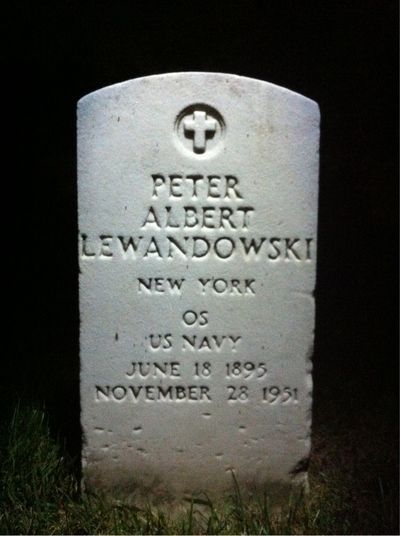 Headstone Front of Peter Lewandowski. Arlington National Cemetery.