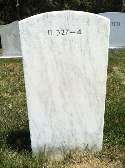 Headstone Back of Edward V Milholland. Arlington National Cemetery.