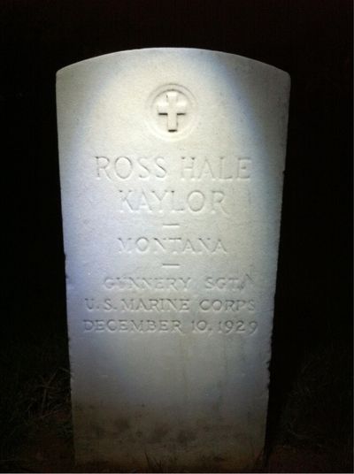 Headstone Front of Ross H. Kaylor. Arlington National Cemetery.