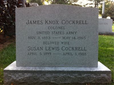 Headstone Front of James Cockrell. Arlington National Cemetery.