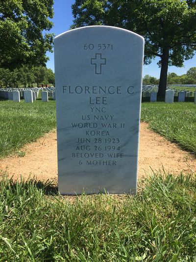 Headstone Back of Ellis G Lee. Arlington National Cemetery.