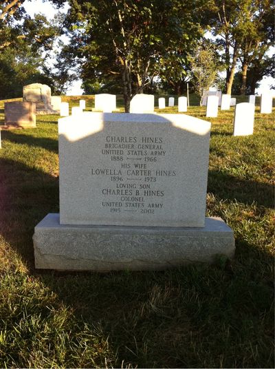 Headstone Front of Charles B Hines. Arlington National Cemetery.