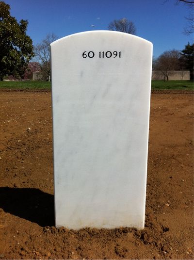 Headstone Back of Adrianna Maria Vorderbruggen. Arlington National Cemetery.