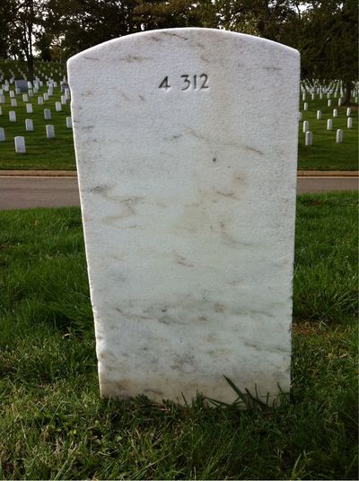 Headstone Back of Anna Glashoff. Arlington National Cemetery.