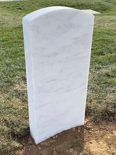Headstone Back of Chester Buckenmaier. Arlington National Cemetery.