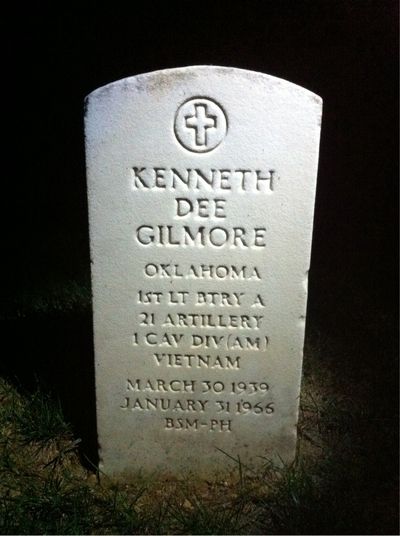 Headstone Front of Kenneth Dee Gilmore. Arlington National Cemetery.