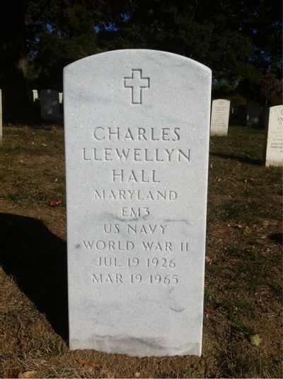 Headstone Front of Charles Franklin Hall. Arlington National Cemetery.