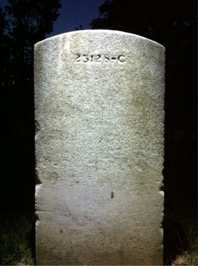 Headstone Back of Adderson Roberts. Arlington National Cemetery.