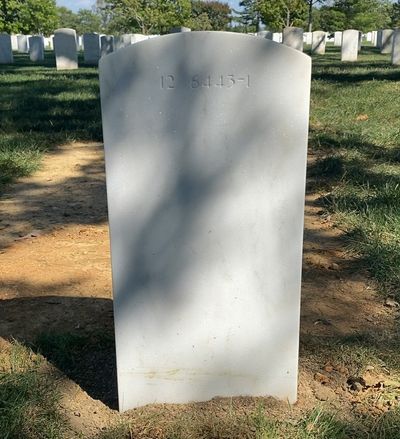 Headstone Back of Robert Prew. Arlington National Cemetery.