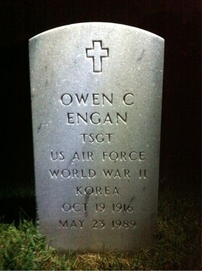 Headstone Front of Owen C Engan. Arlington National Cemetery.