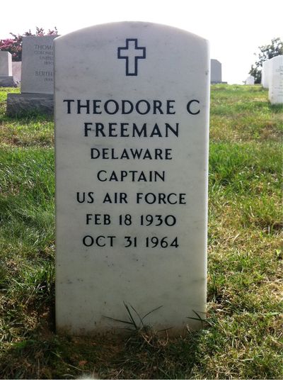 Headstone Front of Theodore Cordy Freeman. Arlington National Cemetery.