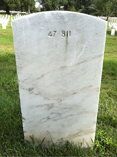 Headstone Back of Katherine Brockmeyer. Arlington National Cemetery.