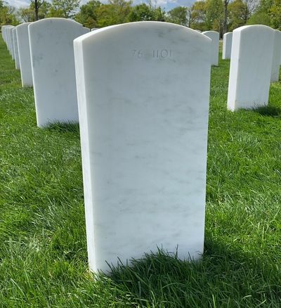 Headstone Back of Anthony Allen Karnas. Arlington National Cemetery.
